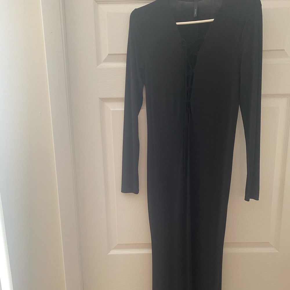 Black slinky maxi dress